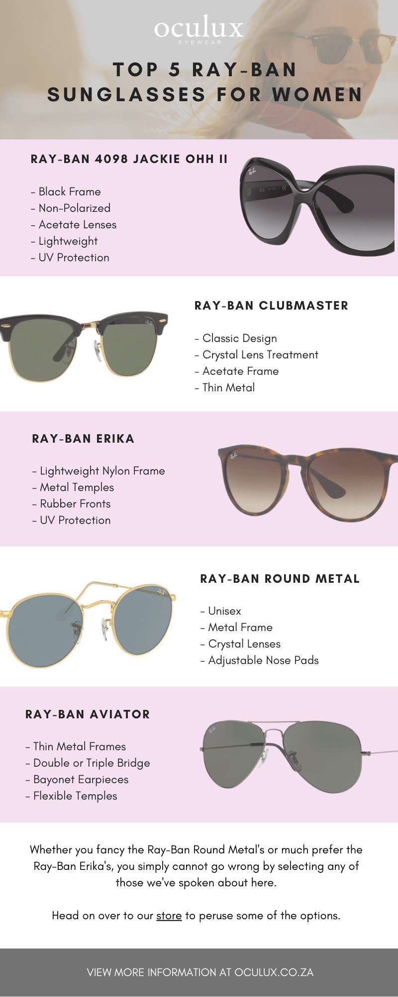 Uheldig matchmaker udstilling Top 5 Ray-Ban Sunglasses for Women - Oculux